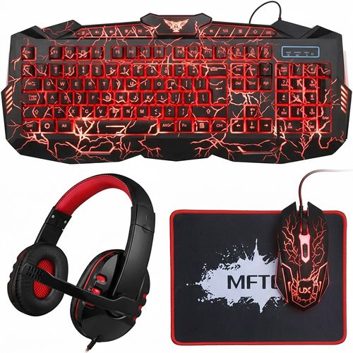 Backlit Keyboard Mouse and Headset Combo