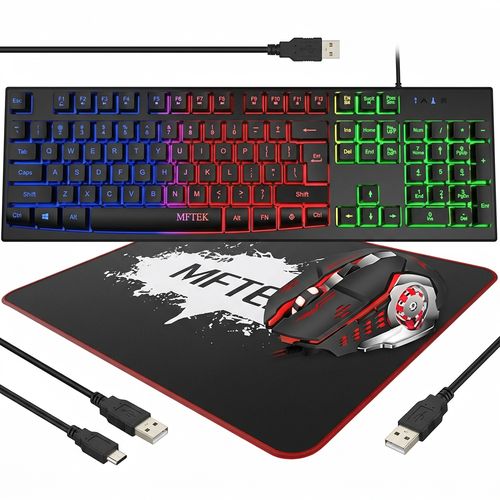 Rainbow Gaming Keyboard and Mouse Set