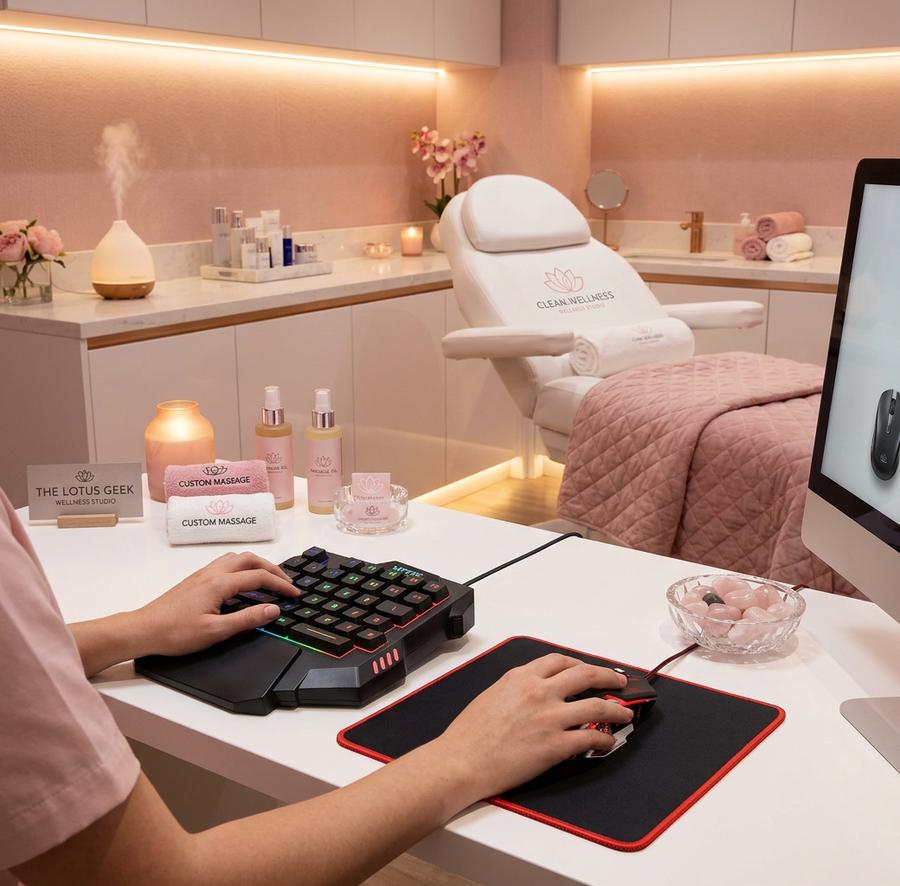 One Hand Gaming Keyboard in use